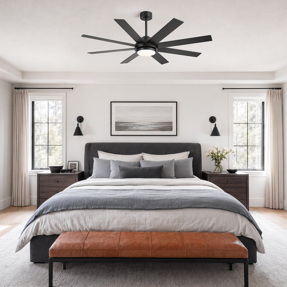 Solora 60/72 Inch Large Ceiling Fan With Light and Remote