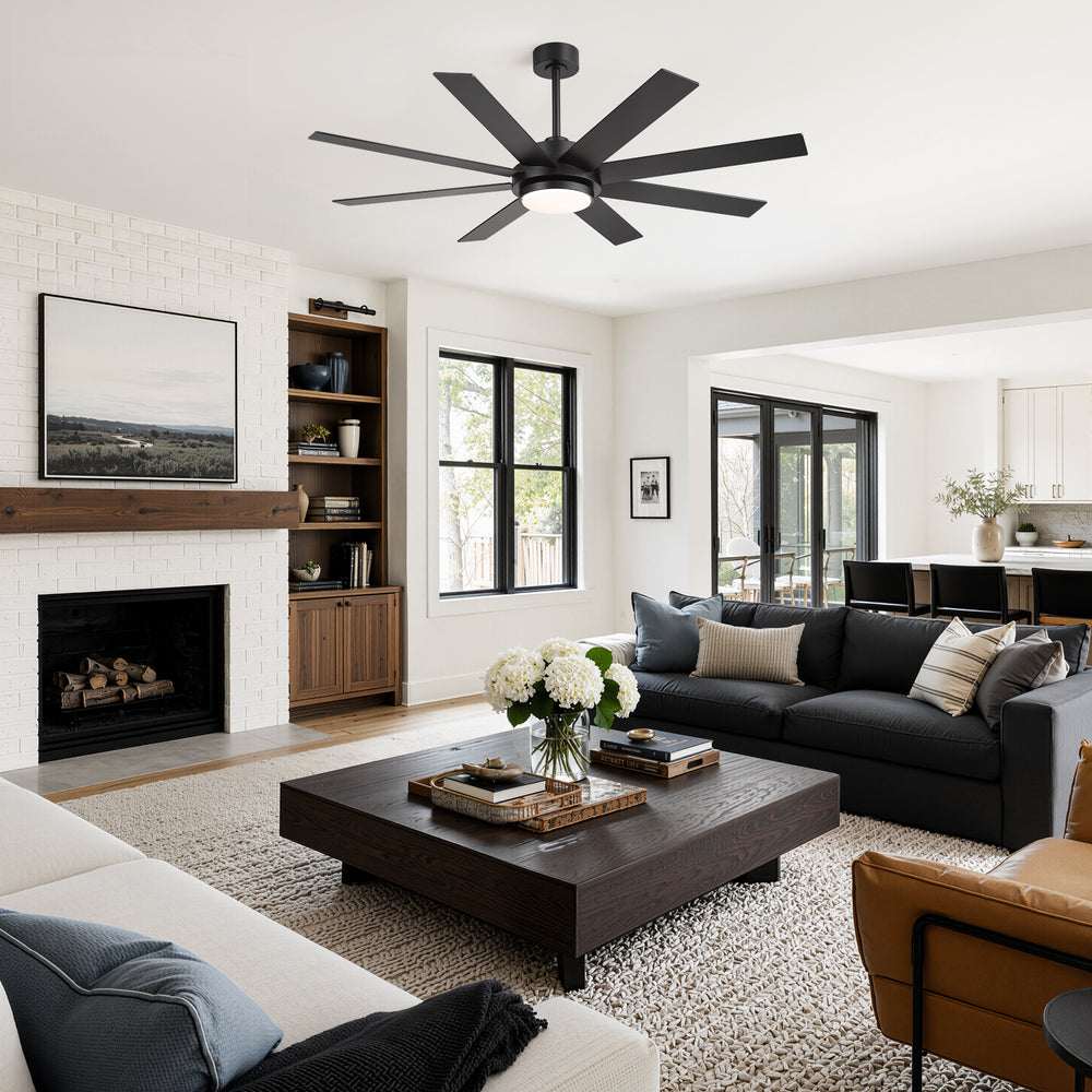 Solora 60/72 Inch Large Ceiling Fan With Light and Remote