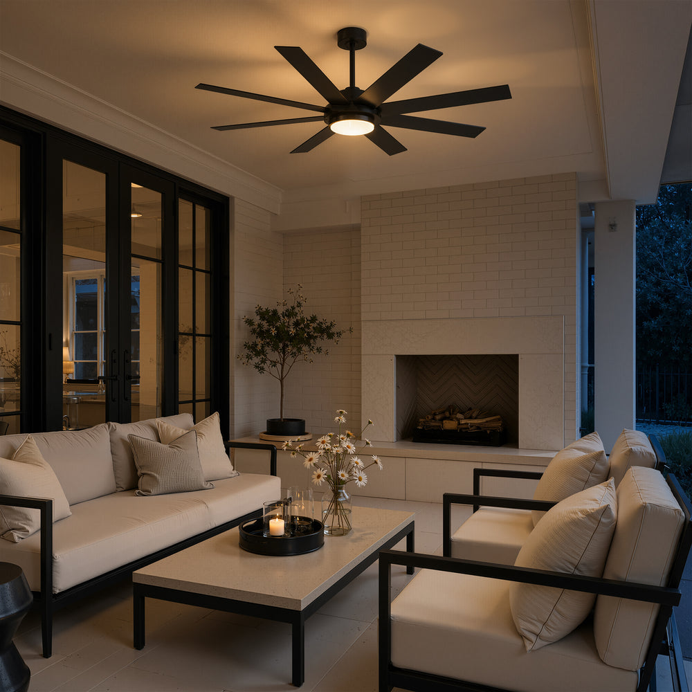 Solora 60/72 Inch Large Ceiling Fan With Light and Remote