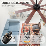 Solora 60/72 Inch Large Ceiling Fan With Light and Remote