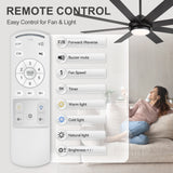 Solora 60/72 Inch Large Ceiling Fan With Light and Remote