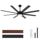 Selen 60/72 Inch 8-Blade Ceiling Fan With Light and Remote