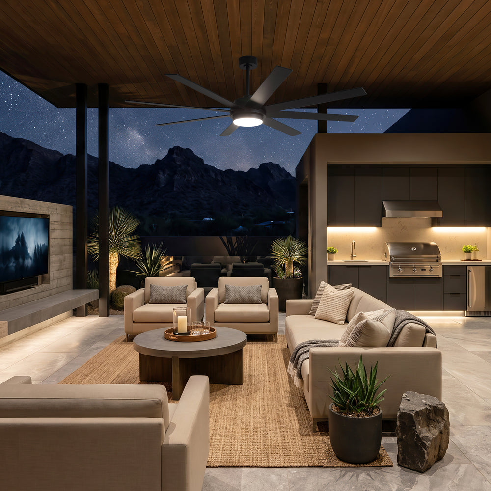 Solora 60/72 Inch Large Ceiling Fan With Light and Remote