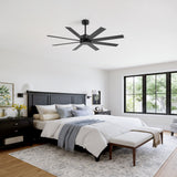 Walvex 60 Inch Black Walnut 8 Blade Ceiling Fan No Light