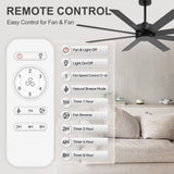 Walvex 60 Inch Black Walnut 8 Blade Ceiling Fan No Light
