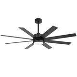 Walvora 60 Inch Black Walnut 8 Blade Ceiling Fan With Light
