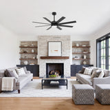 Walvora 60 Inch Black Walnut 8 Blade Ceiling Fan With Light