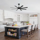 Walvora 60 Inch Black Walnut 8 Blade Ceiling Fan With Light