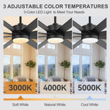 Walvora 60 Inch Black Walnut 8 Blade Ceiling Fan With Light