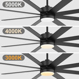 Walvora 60 Inch Black Walnut 8 Blade Ceiling Fan With Light