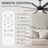 Walvora 60 Inch Black Walnut 8 Blade Ceiling Fan With Light