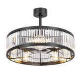 Calivra 28-Inch Crystal Chandelier Ceiling Fan With Light