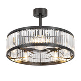 Calivra 28-Inch Crystal Chandelier Ceiling Fan With Light
