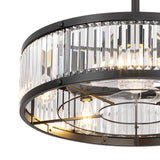 Calivra 28-Inch Crystal Chandelier Ceiling Fan With Light