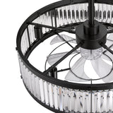 Calivra 28-Inch Crystal Chandelier Ceiling Fan With Light