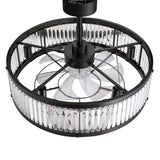 Calivra 28-Inch Crystal Chandelier Ceiling Fan With Light