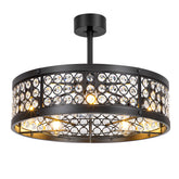 Cinderra 28-Inch Crystal Caged Ceiling Fan With Lights