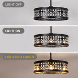 Cinderra 28-Inch Crystal Caged Ceiling Fan With Lights