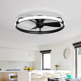 Elvoria 32" Black Enclosed Ceiling Fan With Light & Remote