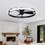 Elvoria 32" Black Enclosed Ceiling Fan With Light & Remote