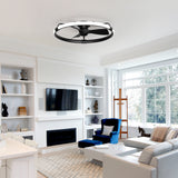 Elvoria 32" Black Enclosed Ceiling Fan With Light & Remote