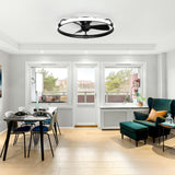 Elvoria 32" Black Enclosed Ceiling Fan With Light & Remote