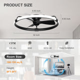 Elvoria 32" Black Enclosed Ceiling Fan With Light & Remote