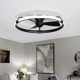 Elvoria 32" Black Enclosed Ceiling Fan With Light & Remote