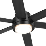 60 Inch Black and Wood Ceiling Fan with Light & Remote