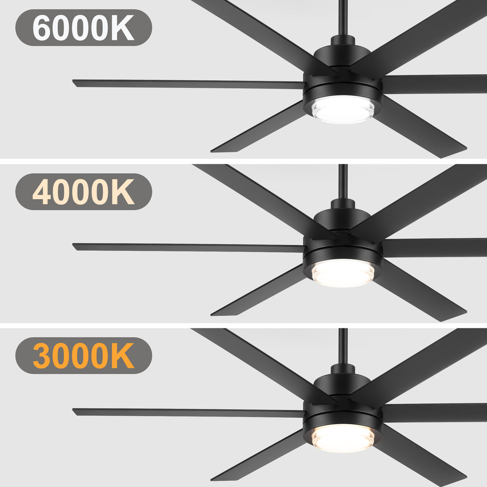 60 Inch Black and Wood Ceiling Fan with Light & Remote