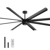 AeroSpan XL 100-inch black ceiling fan with remote control and two downrod options