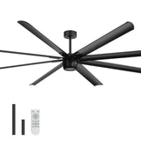 AeroSpan XL 100-inch black ceiling fan with remote control and two downrod options
