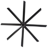 Top view of AeroSpan XL 100-inch black ceiling fan with 8 aluminum blades