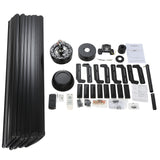 AeroSpan XL 100-inch ceiling fan complete parts set with 8 black aluminum blades, remote, downrods and mounting hardware