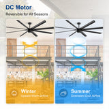 AeroSpan XL 100-inch ceiling fan with reversible DC motor for upward winter and downward summer airflow