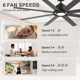 Altairn 72 Inch Dimmable Ceiling Fan With Light and Remote