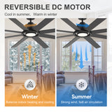 Altairn 72 Inch Dimmable Ceiling Fan With Light and Remote