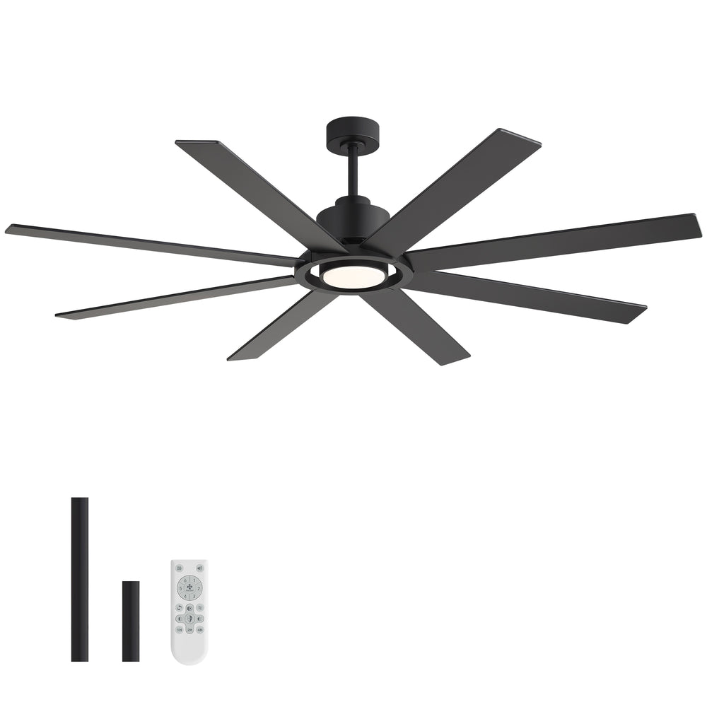 Altairn 72 Inch Dimmable Ceiling Fan With Light and Remote