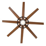 AeroSpan Lux 72-inch ceiling fan overhead view showing eight wood-tone blades and black circular housing