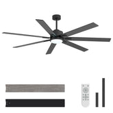 Lumivolt 72 Inch Black and Wood Ceiling Fan With Light and Remote