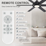 Magnara 60 Inch Black Ceiling Fan With Light and Remote