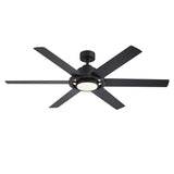 Magnara 60 Inch Black Ceiling Fan With Light and Remote