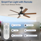 Magnara 60 Inch Black Ceiling Fan With Light and Remote