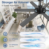 Magnara 60 Inch Black Ceiling Fan With Light and Remote