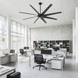 100 Inch Large Black Ceiling Fan without Light, 8 Blades, DC Motor & Remote
