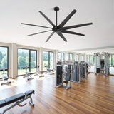100 Inch Large Black Ceiling Fan without Light, 8 Blades, DC Motor & Remote