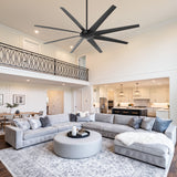 100 Inch Large Black Ceiling Fan without Light, 8 Blades, DC Motor & Remote