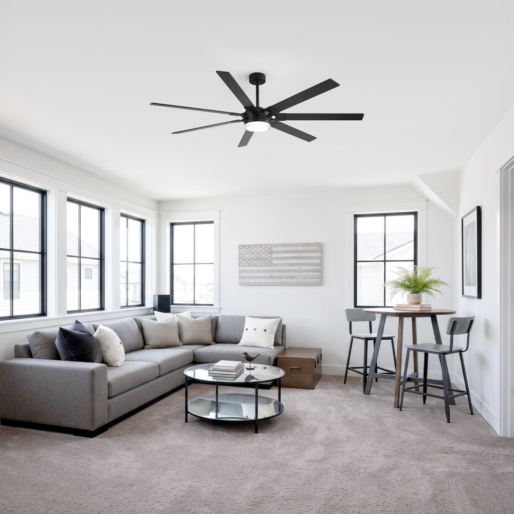 72 Inch 7-Blade Ceiling Fan with Light & Remote