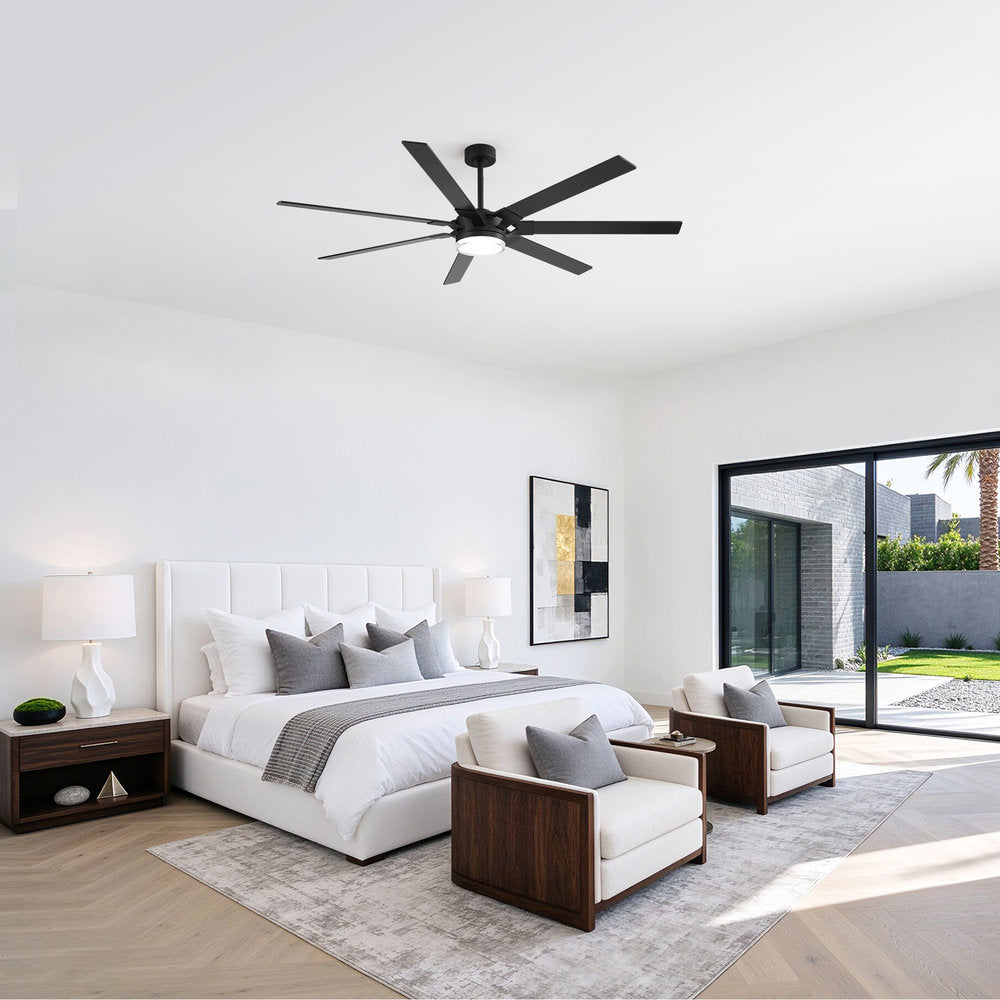 72 Inch 7-Blade Ceiling Fan with Light & Remote