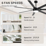 72 Inch 7-Blade Ceiling Fan with Light & Remote